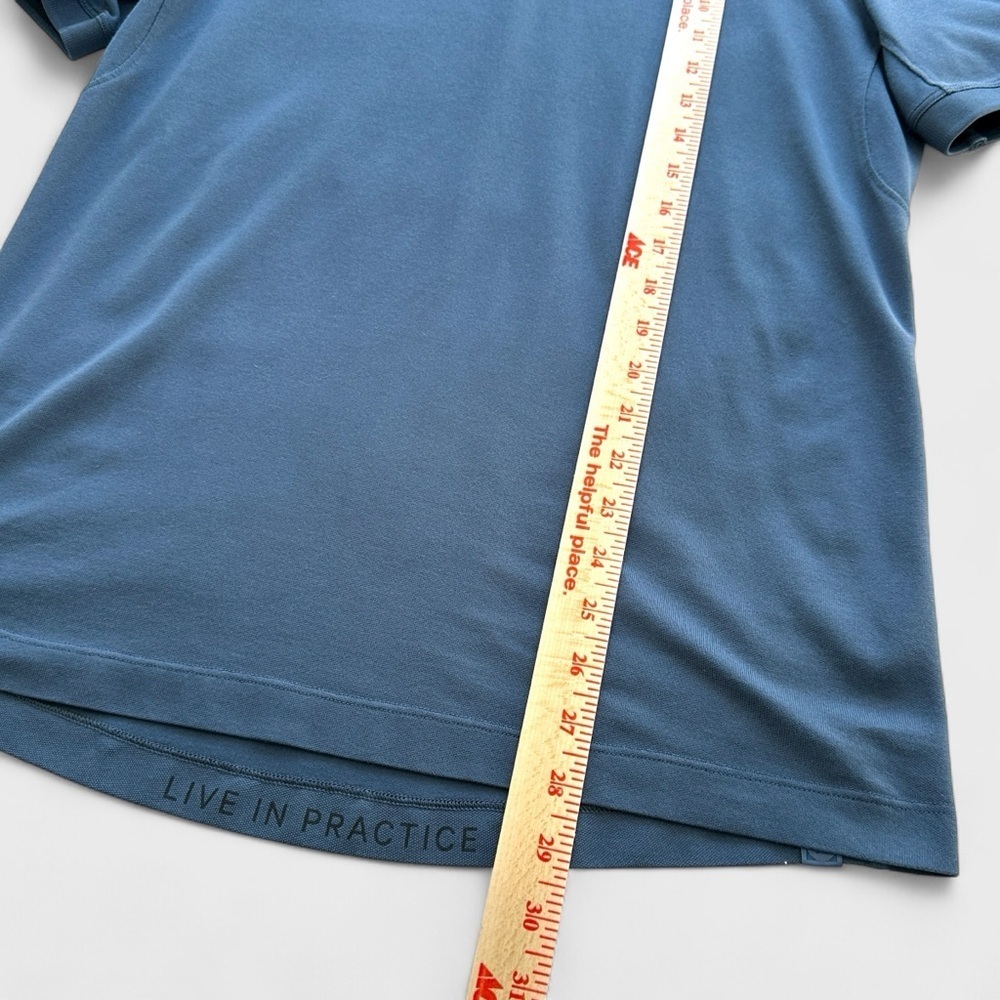 Lululemon Men’s Tech Pique Polo Shirt Medium Blue Live In Practice Performance - Picture 9 of 11